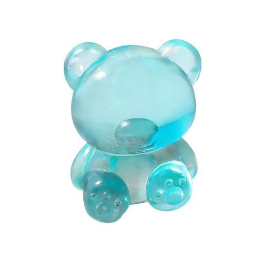 1/4Pcs Mini Clear Bear Squeeze Toy Stress Relief Sitting Bear Sensory Toy Anxiety Relieving Sugar Stress Ball Focus Aid Decompression Animal Toy