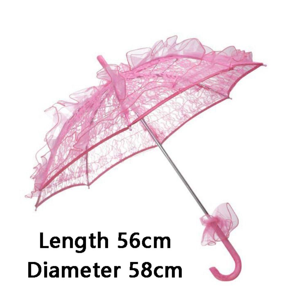 Romantic Bridal Umbrellas Ruffles Trim Craft Flowers Umbrellas New Floral Lace Umbrella
