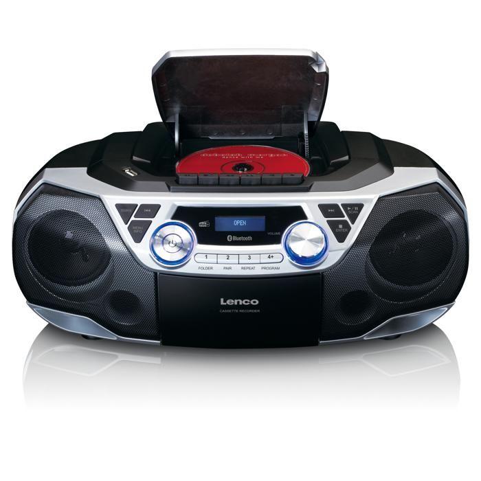 Lenco SCD-720SI - Přenosné rádio DAB+/FM s Bluetooth®, CD přehrávačem, kazetami a USB - Stříbrné