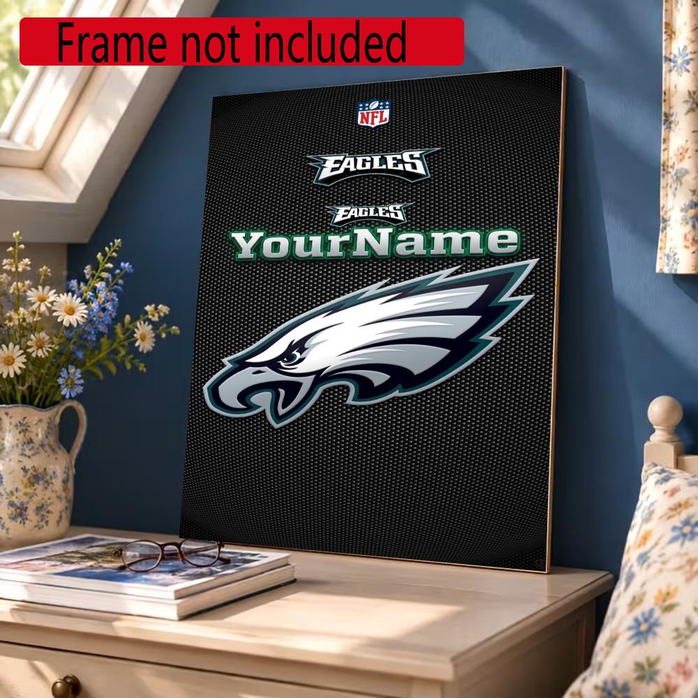 Philadelphia Eagles Personalized Text Diamond Painting Round Diamond Mosaic Rhinestones Diamond Embroidery Craft Kit Wall Decor Without Frame