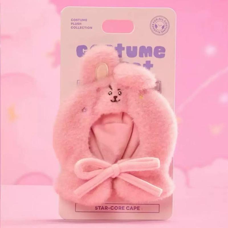 Bt21 Kawaii Anime Travel Series Plush Headgear, Cooky Chimmy Shooky Rj Mang Koya Concert Light Set & Doll Cape