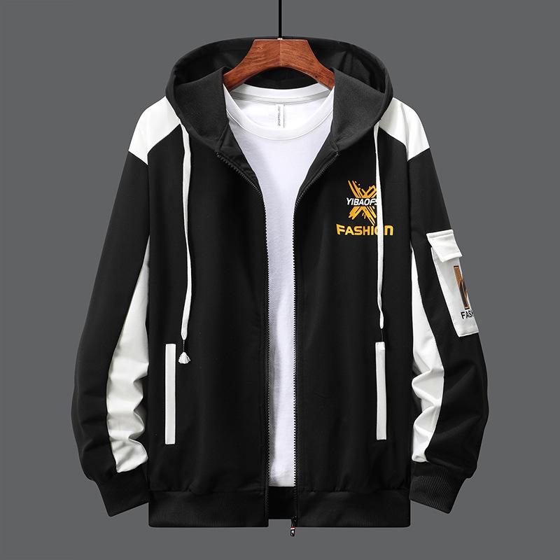 Модный повседневный кардиган, весенне-осенний, подростковый мужской кардиган на молнии с капюшоном, спортивная куртка S