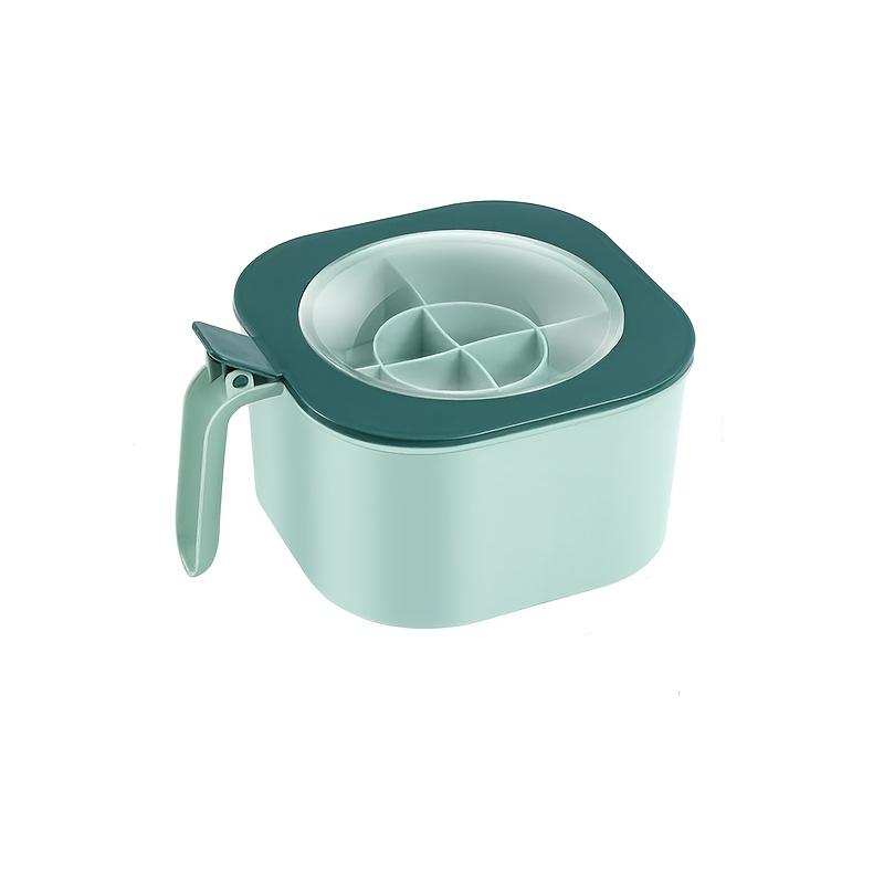 Eine 4-in-1 Gewürzbox mit großem Fassungsvermögen mit Deckel und Löffeln wird mit vier Löffeln für die Heimküche für Salzbehälter geliefert.