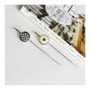 EMERSPRING Metal Bookmark, Cute Black and White Checkered Cream Bear Design, Stainless Steel, Durable, Fashionable Book Marker for Books and
