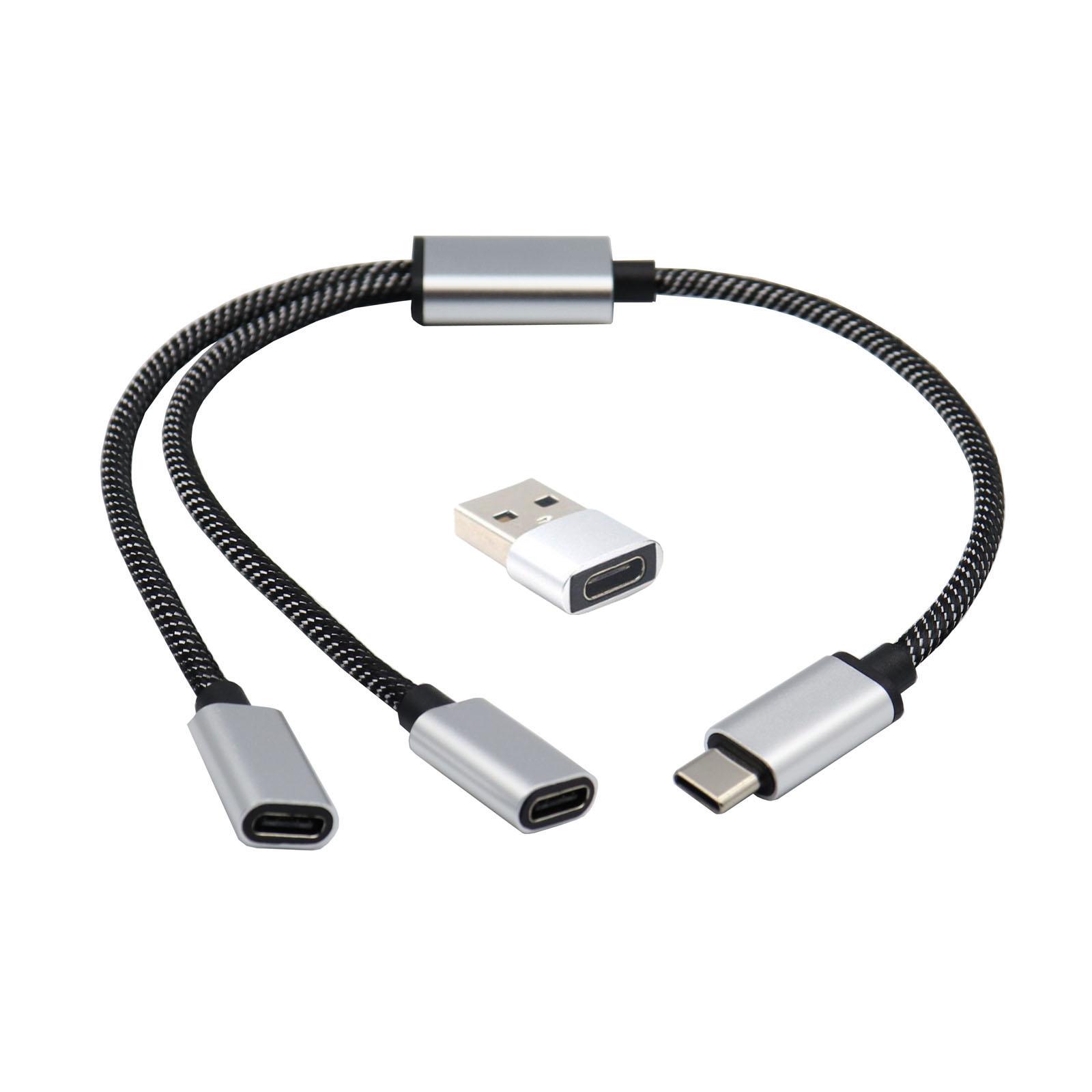 

USB C Male to 2/3 USB C Female Splitter Cable Converter Несколько концентраторов USB C Port Hub Зарядное устройство Адаптер для разделения питания 11,81 дюйма 2TC