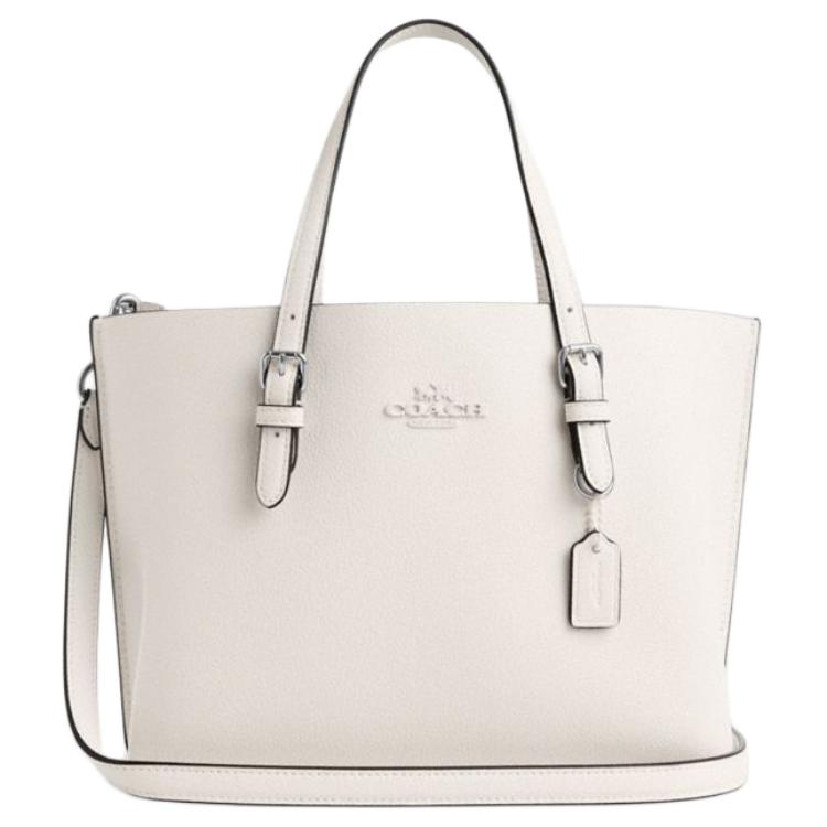 

Coach Mollie Brand Logo Detachable Shoulder Strap Tote Bag Shopping Bag Crossbody Bag Leather Handbag 25 Women tote White CV966-SVHA Basic Set (Bag+Dust Bag)