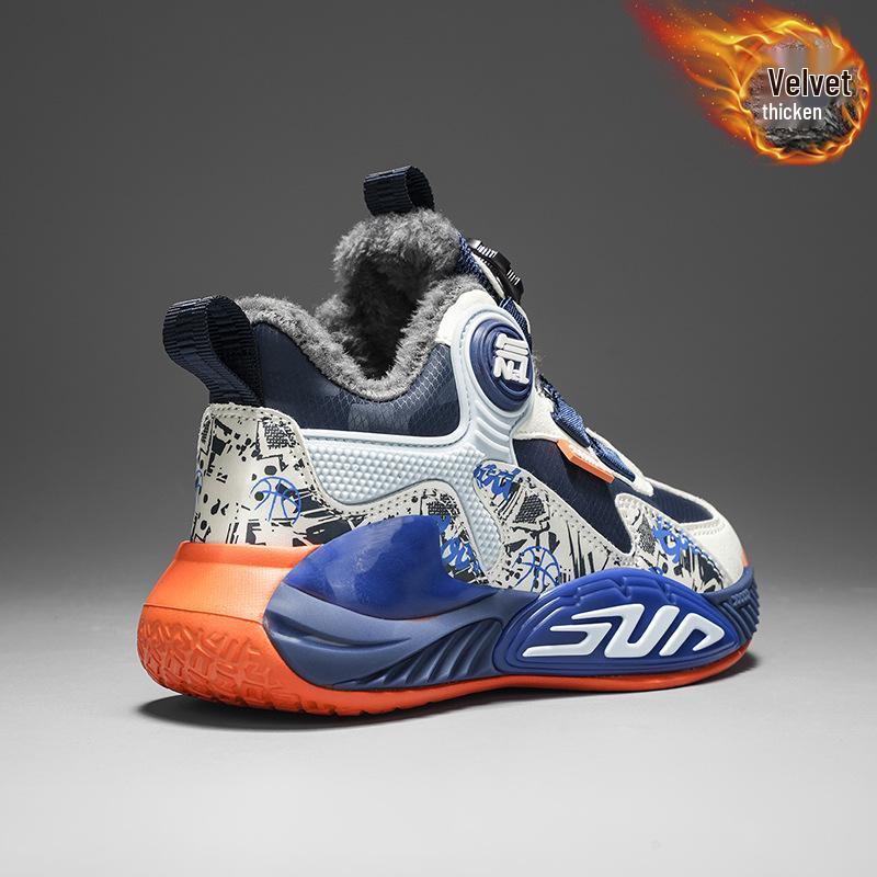 Boys' New 2025 Autumn-Winter Shock-Absorbing Training Shoes: Non-Slip Running and Basketball Shoes for Kids