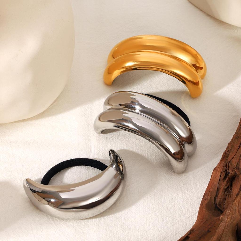 Minimalist Smooth Stainless Steel Hair Tie - Durable, Unique, Bright Hair Rope for Women