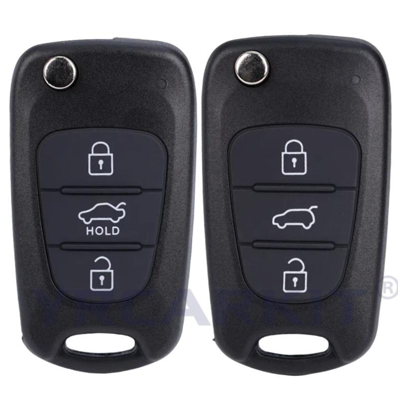 Replacement Remote Car Key Shell 3 Bt Flip Folding Key Case For Kia K2 K5 Rio 3 Picanto Ceed Cerato Sportage For Hyundai