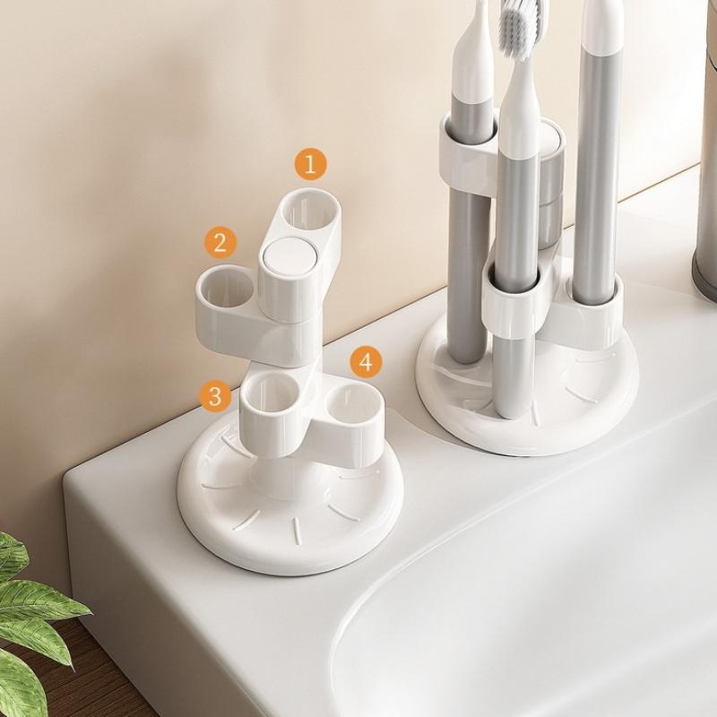 1Pcs Rotating Toothbrush Holder Bathroom Desktop Toothbrush Storage Rack Makeup Brush Pen Organizers Bathroom Accessories