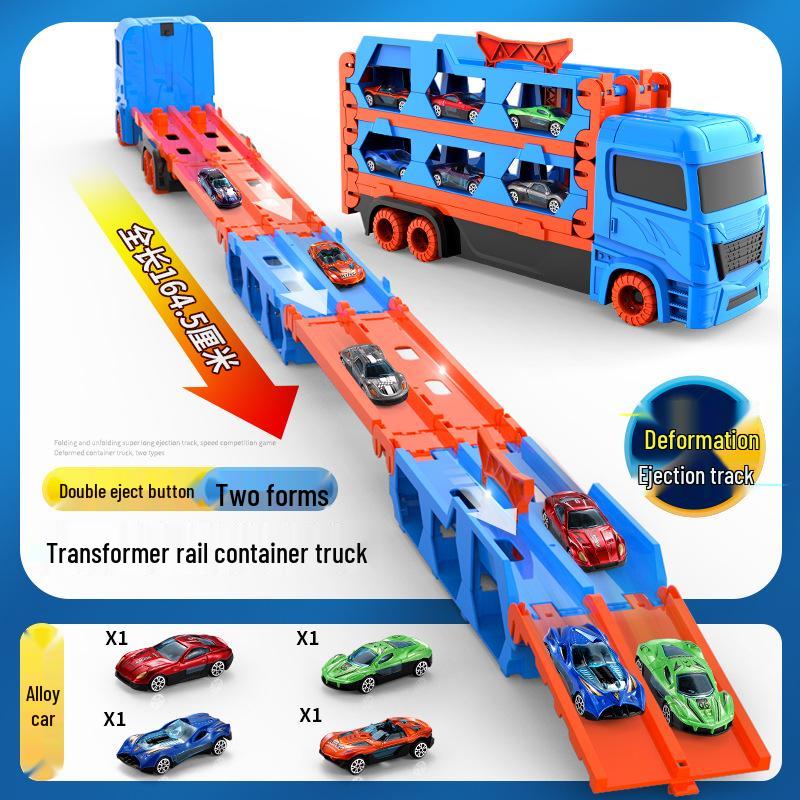 Folding Truck & Toy Car Race Track Set - Gift for Boys' Birthdays
