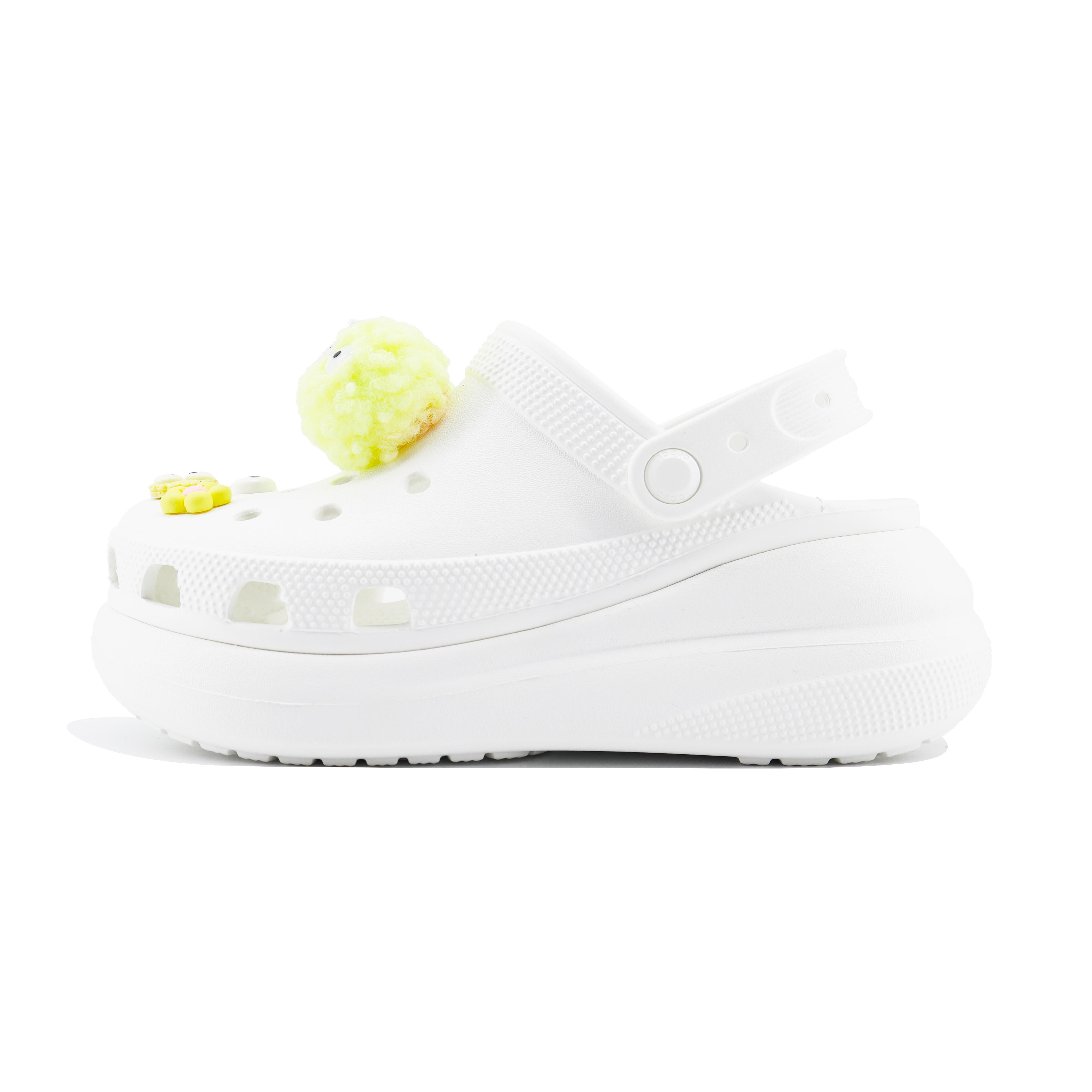 

Crocs Crush Clog Pompom Pom Pom EVA Comfortable and Cool Hole Shoes Unisex White 38-39 белый