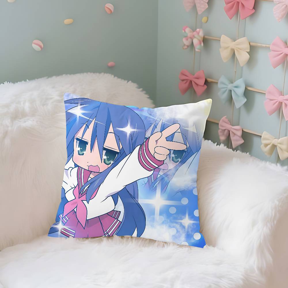 

Anime L-Lucky Star Cute Throw Pillow Covers Pattern Cushion Cover Suitable For Sofa Bedroom Car Pillow Cover 40cmx40cm