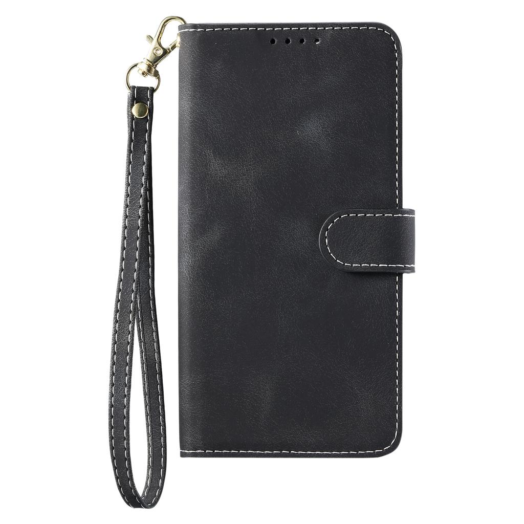 Applicable To Samsung S25 Mobile Phone Leather Case A35 Skin Matte Insert Card Wallet Protective Case A56 Portable Rope Oil Edge Case