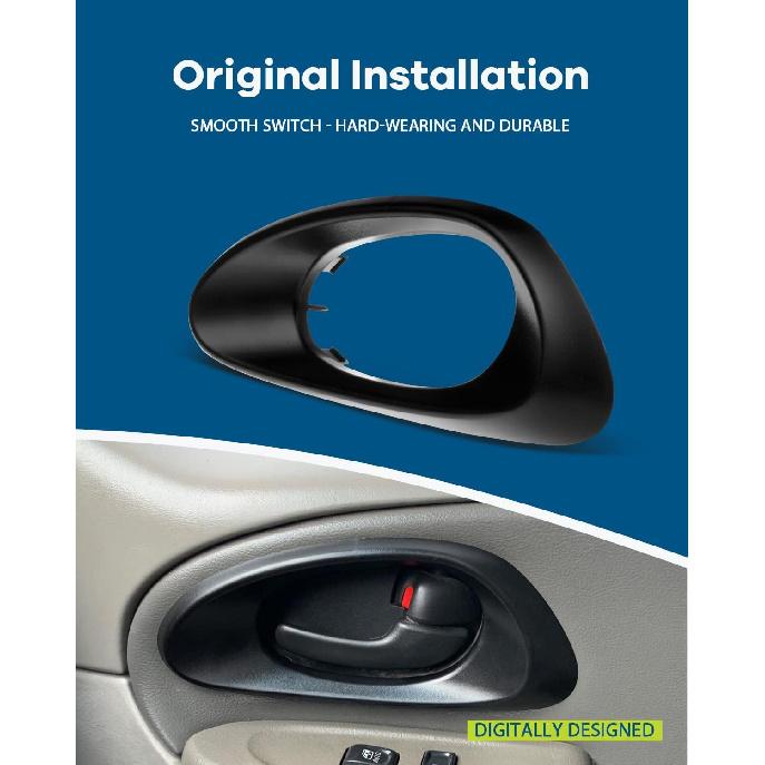 LUJUNTEC Interior Inside Trim Bezel Door Handles,Front Door Handles Driver Left Passenger Right Side,Replacement for 2002-2009 For Chevrolet for