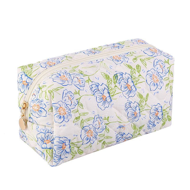 Módny štvorcový dámsky clutch taštička na make-up prenosná roztomilá dámska kozmetická toaletná taštička kabelka so zipsom s potlačou mašle