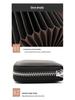 Accordion Top Grain Cowhide RFID Anti-Theft Multi-Card Zipper Leather ID Card Holder