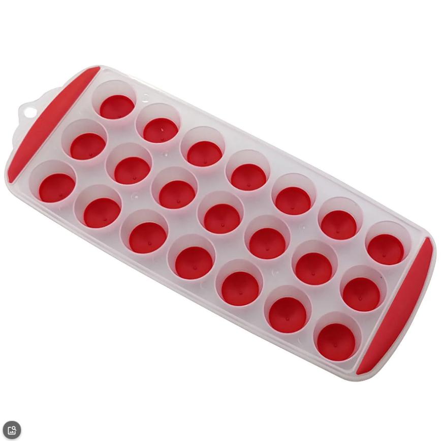 Silicone Ice Cube Tray with Lid 21 Cavities Flexible Non-Stick Kitchen Ice Mold for Home Bar Use Easy to Release Ice Cubes
