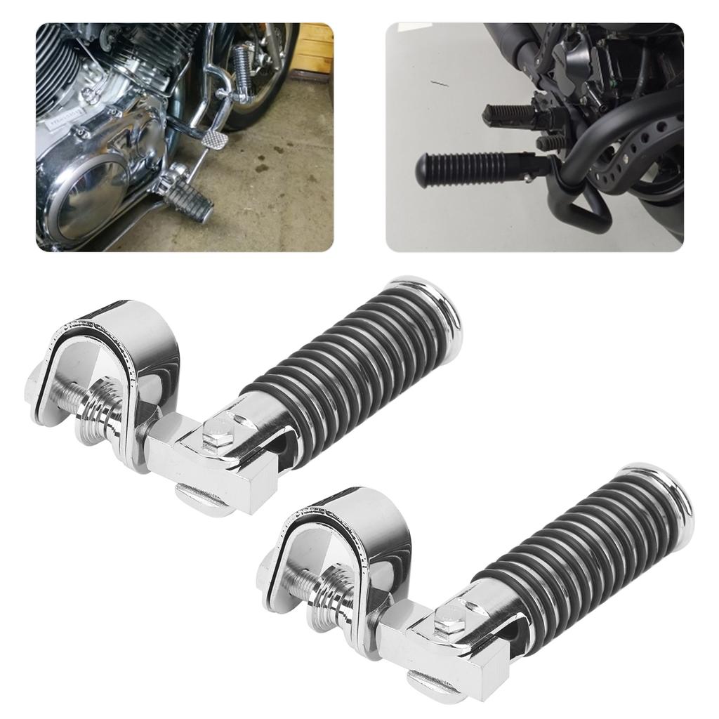 Pair of Motorcycle Foot Pegs Clamp Footrest Mount for 1in Engine Crash Bar Guard