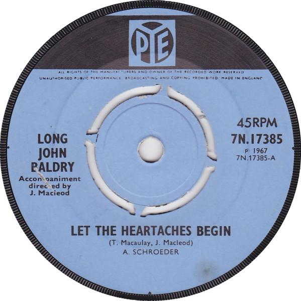 

7inch Record LONG JOHN BALDRY - Let The Heartaches Begin 7N17385 Pye Records 1967 UK Rock Used