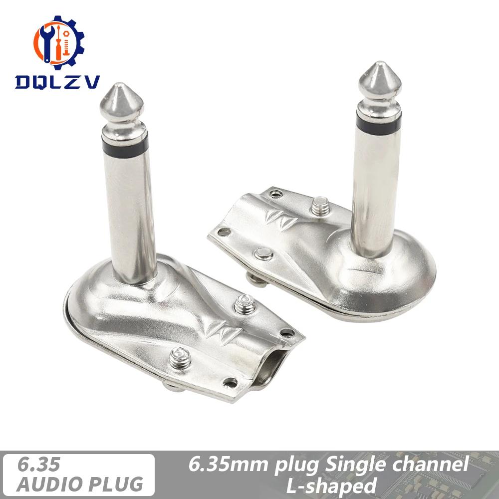 

Metal Right Angle 6.35 90 Degree 2/3 Pole Mono/Stereo Jack Plug 6.35mm Guitar Phone Amplifier Connector 1PCS