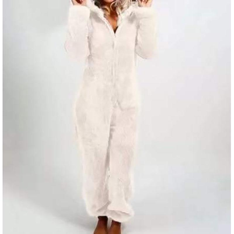 Onesies la modă Lenjerie de dormit din lână Seturi de glugă de mărime mare Pijamale pentru femei Adulti pentru iarnă Pijamale calde femei