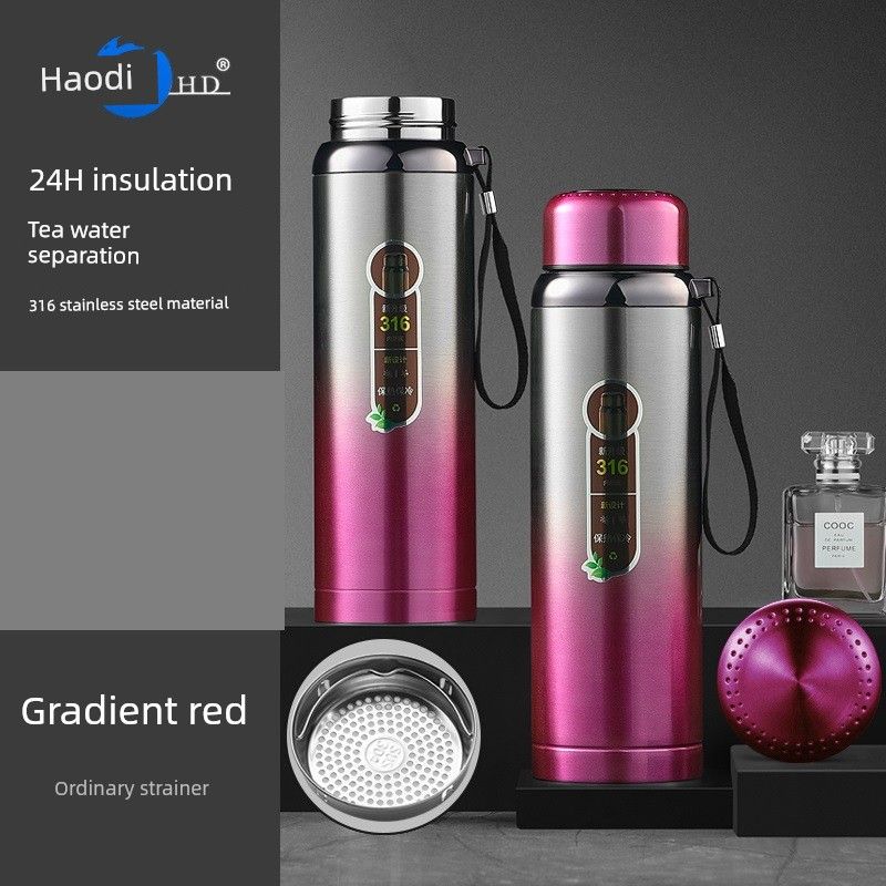 Large Capacity Vacuum Cup 316 Double-Layer Stainless Steel Men's Water Cup Female Student Portable Convenient Cold Insulation Iced Water Kettle Car
