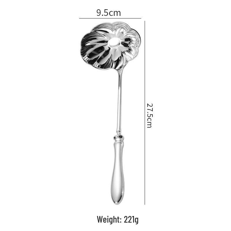 

ZISIZ Light Luxury Vintage Forged Lotus Soup Spoon