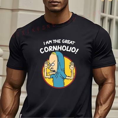 MenS Beavis And Butthead I Am The Great Cornhole Vintage Anime TShirt Funny Present For Mens Short Sleeve TShirts