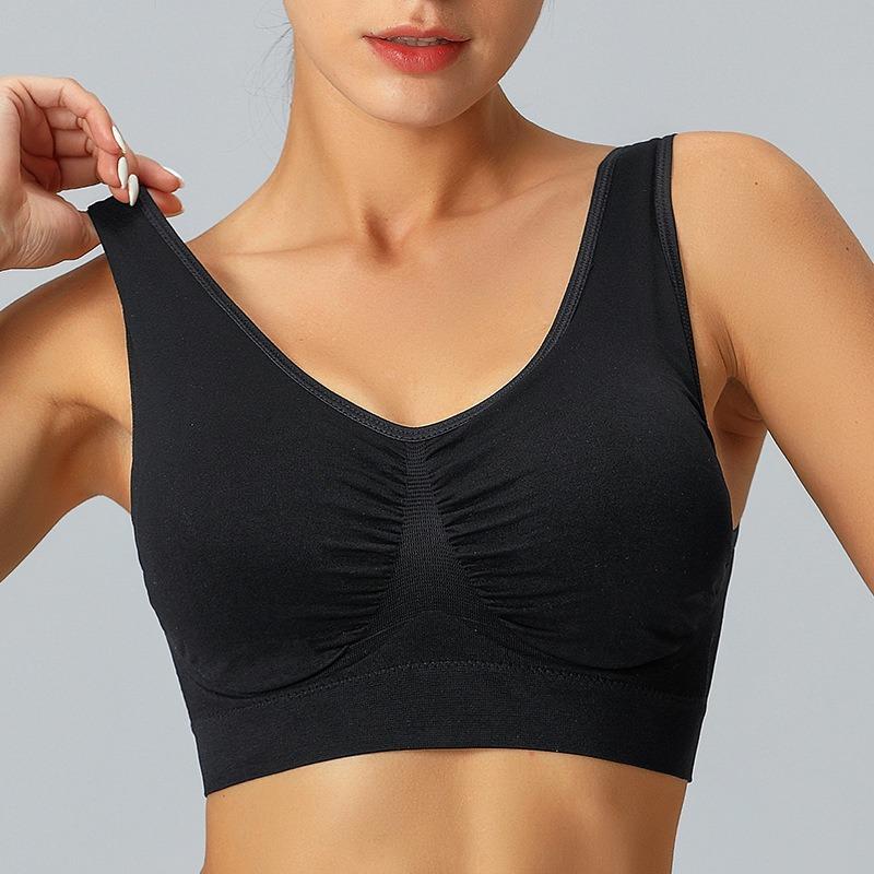 Plus Size Seamless Sports Yoga Bra For Women Comfortable Large Cup Camisole Sleep Bra