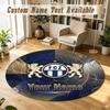 Round Rug Custom NameFC Zürich Pattern Non Slip Carpet Home Floor Decor