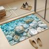 3D Underwater Pebbles Stones Water Ripple Floor Mat Flannel Rug 3D Printed Carpet Home Decor Bathroom Rug Anti Slip Washable