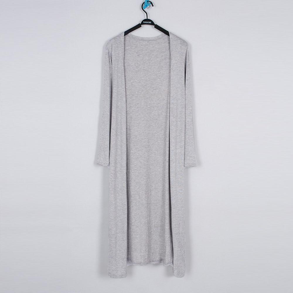 Dámský prodloužený jednobarevný cardigan šátek protisluneční oblečení košile s klimatizací tenký kabát s dlouhým rukávem