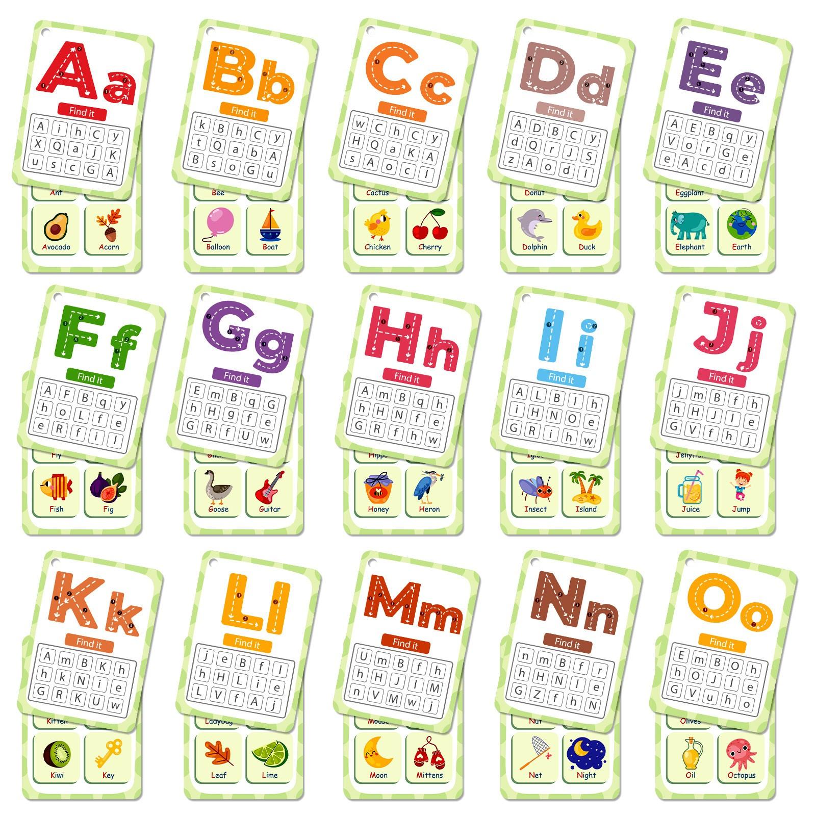 

Флэш-карты для детей, карточки для изучения алфавита и цветов Флэш-карты - развивающая игрушка Когнитивно-образные зрительные слова Сенсорная игрушка для мальчиков One Size чёрный