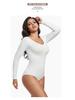 Nahtloser formender Bodysuit für Damen in Übergröße: Langarm Tummy Control