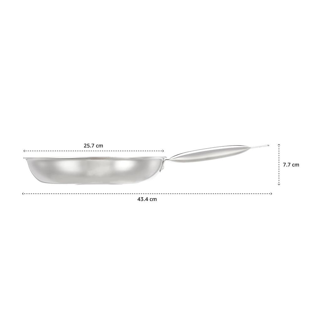 Triply Frying Pan | Induction and Gas Stove Compatible | Three-Layer Durable Construction | Uniform Heating