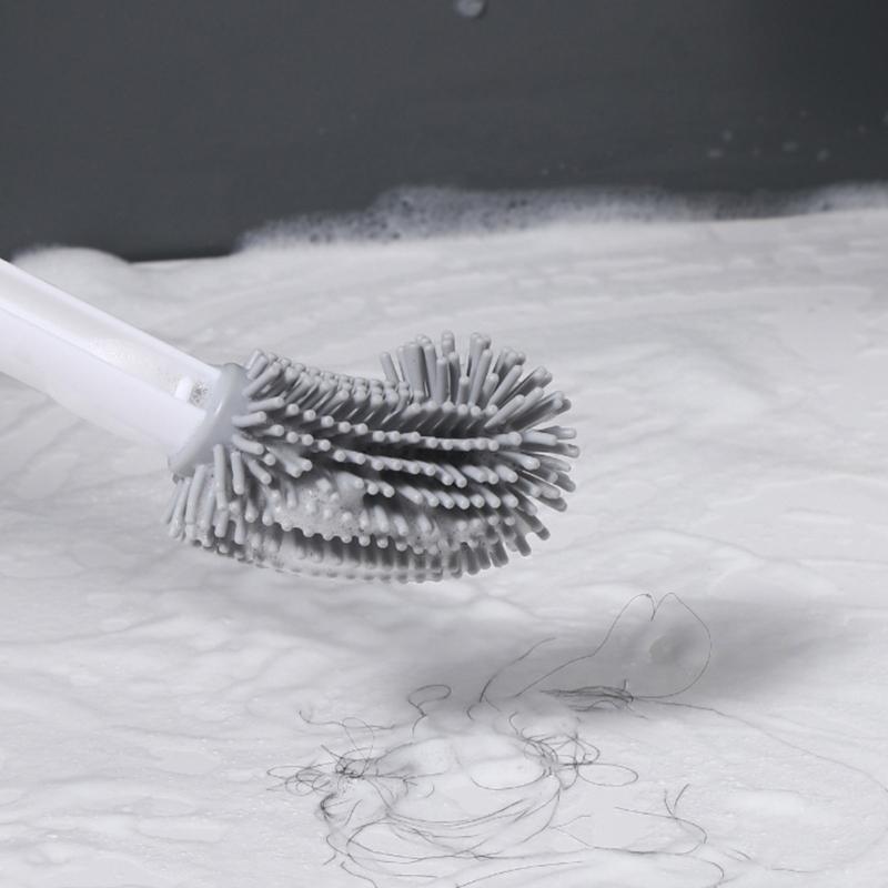 Household Toilet Bowl Brush Bathroom Cleaning Tools Flexible Bendable Silicone Bathroom Toilet Cleaning Brush Enduring