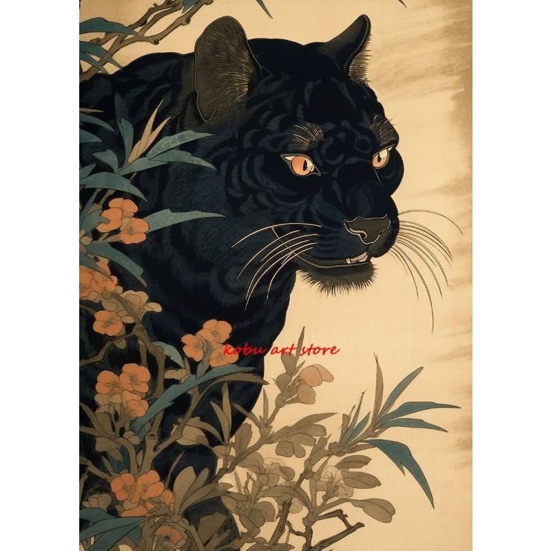 

Традиционный японский Укиё-э Лев Волк Рысь Лиса Винтажный Постер с Животными Принт Холст Картина Настенная Картина для Комнаты Домашний Декор 21cm×30cm NoFrame