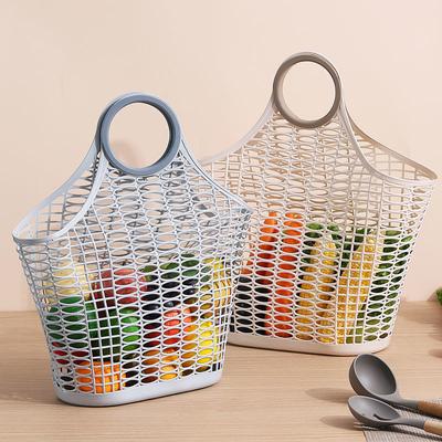 Gemüsekorb, tragbarer Einkaufskorb, Aufbewahrungskorb aus Kunststoff, zum Einkaufen von Gemüse und Obst im japanischen Stil, dicker tragbarer Korb
