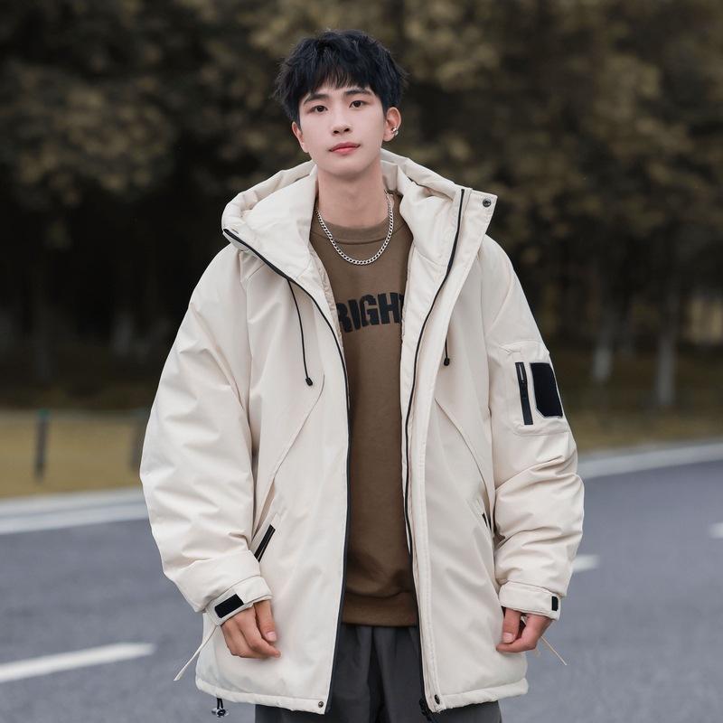 

Youth popular autumn and winter new products thickened hooded down jacket blue and white duck down warm casual jacket tide M