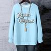 Ladies' Christmas Printed Round Neck Long Sleeved T-shirt Sweatshirt Top