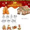 Nová 3D trojrozměrná nerezová forma na sušenky Vánoční perníková chaloupka 10 sad pekařských nástrojů Kuchyňské doplňky