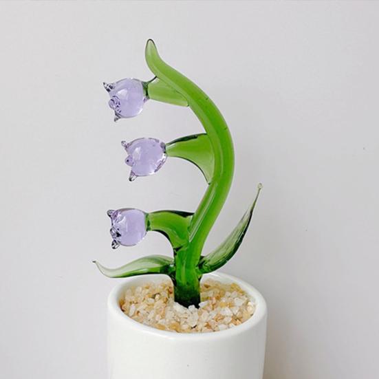 Creative Glass Cactus Ornament Mini Desktop Plant Decor for Office Home Handcrafted Decorative Flower Gifts for Plant Lovers & Desk Accessory