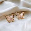 New French retro Mori butterfly stud earrings Monet Garden white dripping oil temperament super fairy earrings