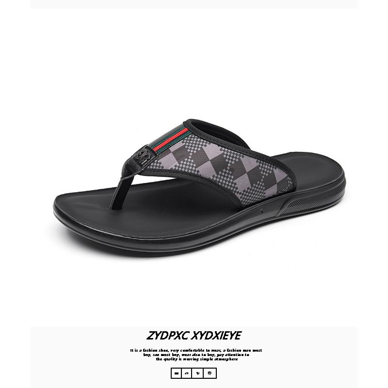 

Шлепанцы 2025 года, новая летняя повседневная пляжная обувь, интернет-знаменитости, мужские сандалии, персонализированная модная верхняя одежда 804-B 38 чёрный