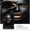 Wall Art Picture for Living Room Decor Black and Gold African Woman Cuadros Canvas Painting Posters and Prints Scandinavian