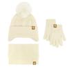 Children's unisex scarf to keep warm Winter infants and toddlers knitted ear protection hat scarf gloves three-piece set