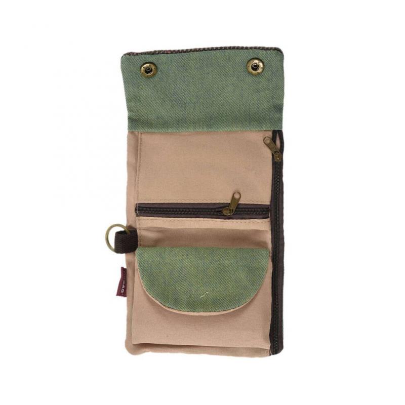 2X Unisex Männer Frauen Drei Schicht Gefaltete Manuelle Leinwand Brieftasche Tasche mit Multi-Kartenhalter, Junge Mädchen Multifunktions-Geldbörse