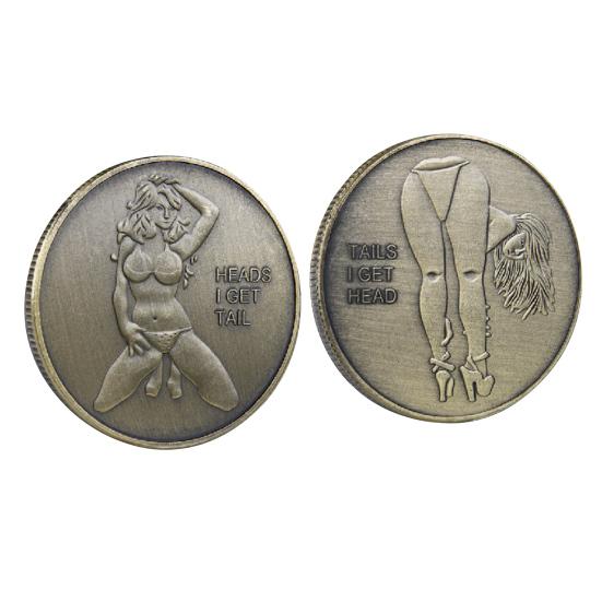 Moneda Desafío para Parejas Mujer Sexy Moneda de Doble Cara Coleccionable Ficha de Amor Moneda Desafío para Adultos Moneda Chica Afortunada para Hombres Mujeres Noche de Cita