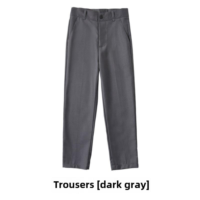 Pantaloni da divisa scolastica per bambini: Nero, Bianco, Blu Scuro per Ragazzi, Studenti delle Primarie 110cm colore grigio scuro